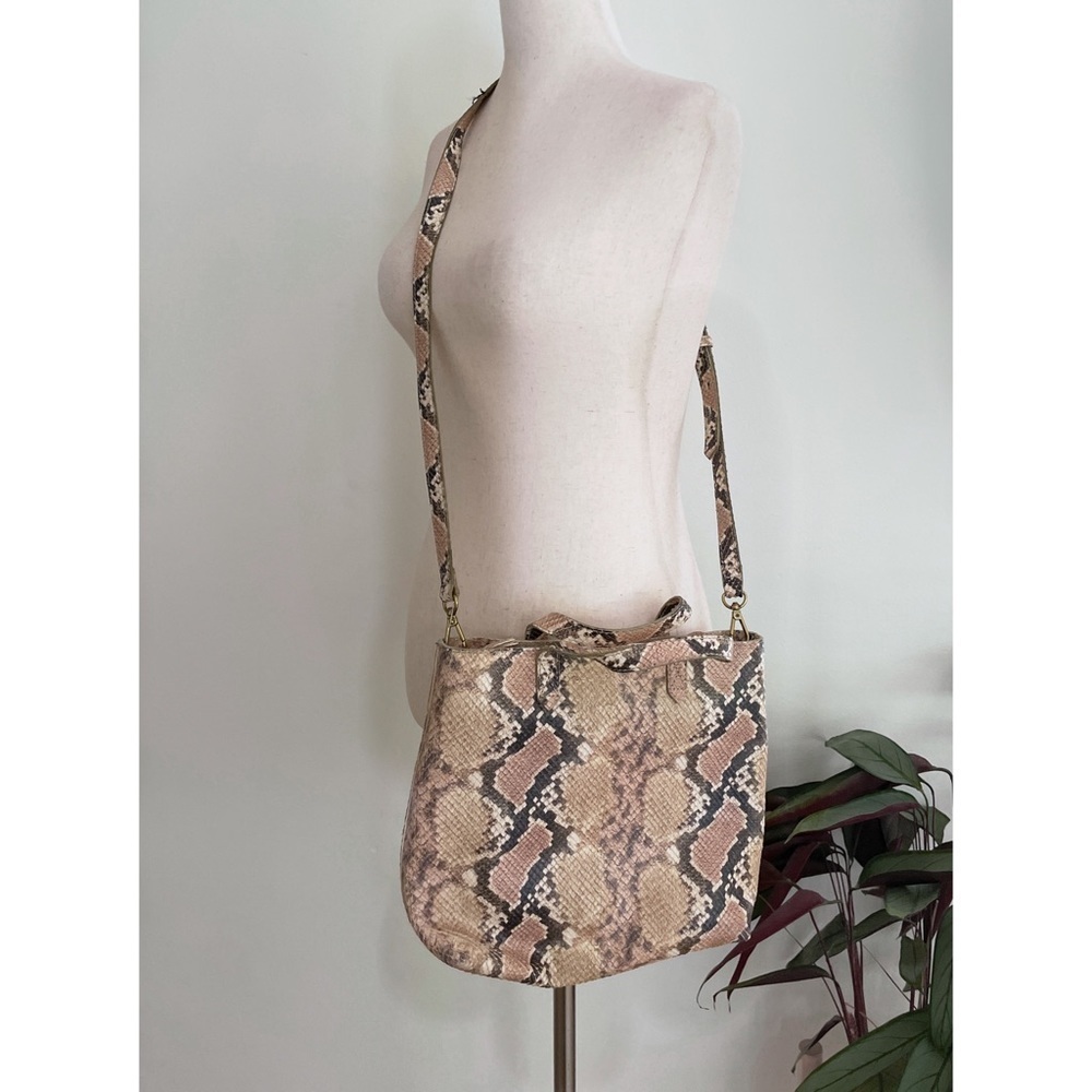 NWT Madewell Snakeskin The Zip-Top TransportLeather Crossbody Purse Bag​​​​​​​ - Picture 9 of 12